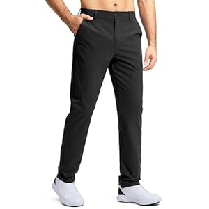 Pudolla Men’s Golf Pants Stretch Work Dress Comfy Pants 30″/32″/34″ Lightweight Quick Dry Casual Slacks Trousers with Pockets