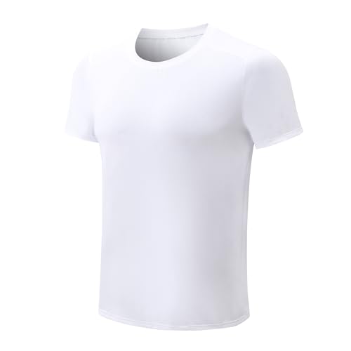 T-shirt homme sport blanc XL HomyComy aux finitions soignées pour fitness d'été