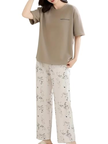 Image of Louis Luxe Womens Korean Night Dress || Full Pyjama Set || Korean Nightsuit ||Women Nightwear ||Round Neck Full Sleeve Nightsuit || Loungewear || Everyday Nightdress (ND-12)