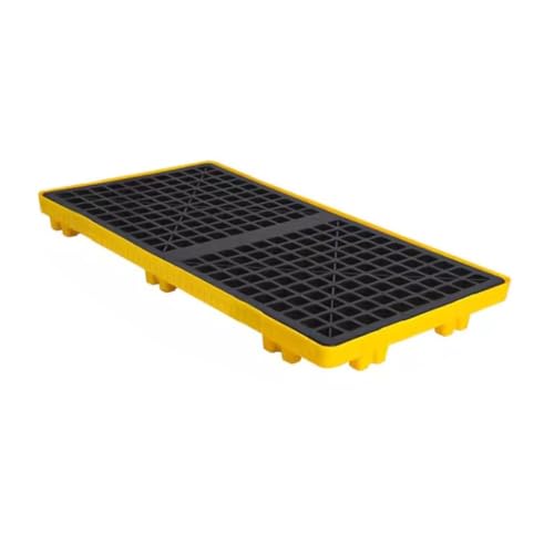 XBTGS Industrielle modulare Palette zur Eindämmung von verschütteten Flüssigkeiten, robuste Anti-Auslauf-Lösung für Öltanks und Trommeln, sorgt für Sicherheit und Compliance am Arbeitsplatz, Gelb, 120