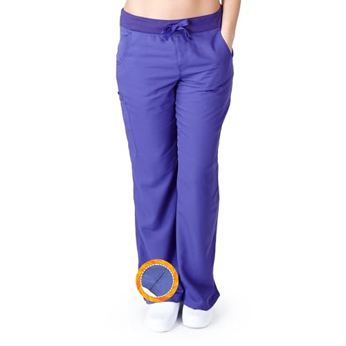 M&M SCRUBS Women's Super Soft Medical Scrub Pants for Women - Drawstring Yoga Pant Inspired - Junior FIT XL Purple 9120