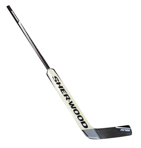 NHL - NHL Crosse de hockey sur glace Goalie composite Shervvood FC700 Intermediate (Noir, modèle - 41, hauteur du bâton - INT 24", côté gauche)