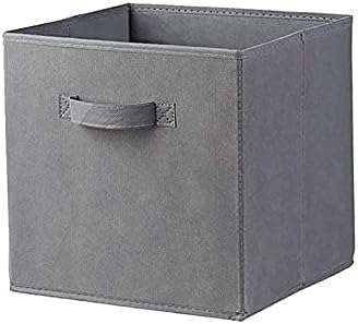 Fabric Foldable Cloth Storage Cube Basket Bins Organizer Containers Drawer (1), 30 x 30 x 30 Cm, Grey