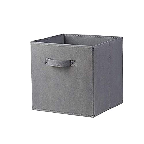 Fabric Foldable Cloth Storage Cube Basket Bins Organizer Containers Drawer (1), 30 x 30 x 30 Cm, Grey