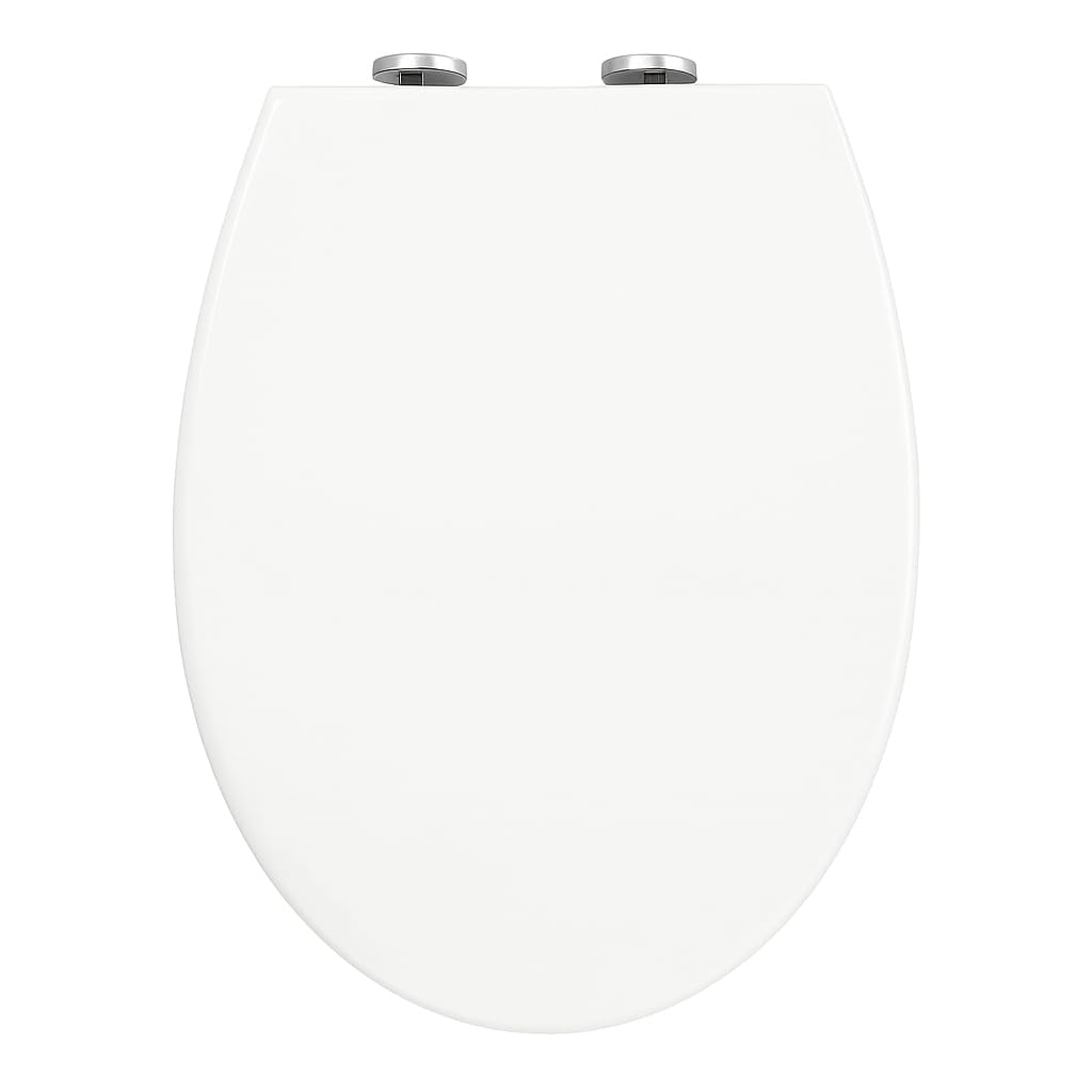 Mass Dynamic White Soft Close Toilet Seat, Quick Release for Easy Cleaning, Top Fixing with Adjustable Hinges, Standard Oval Shape (Oval Star) Pack of 3