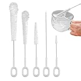 Cepillo para botellas de agua, 5 piezas Scrubber para tazas flexibles | Cepillo para limpieza de botellas, para extractores, pajitas, extractor de leche y esquinas estrechas