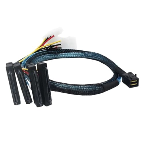 Cable adaptador S-AS SFF-8643 a 4 conectores SFF-8482 de 0.5m miniatura 3
