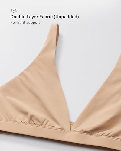 INLYRIC Women's Inbarely Soft Plunge Bralette - Deep V Unlined Triangle No Padding No Underwire Sexy Comfort Sleep Bra4