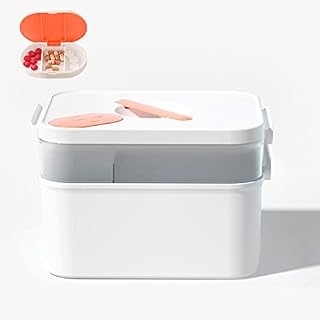 Multi-layer Medicine Box, Fold 2-Layer Large First Aid Box With Mini 3 Compartment Medicine Box, Portable Storage Box Without BPA, Household Container For Pill Storage