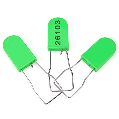 Image of Plastic Wire Padlocks Numbered Security Seal Plastic Padlock Electric Meter Seals Disposable Anti-Tamper Locks (Green, 500 PCS)