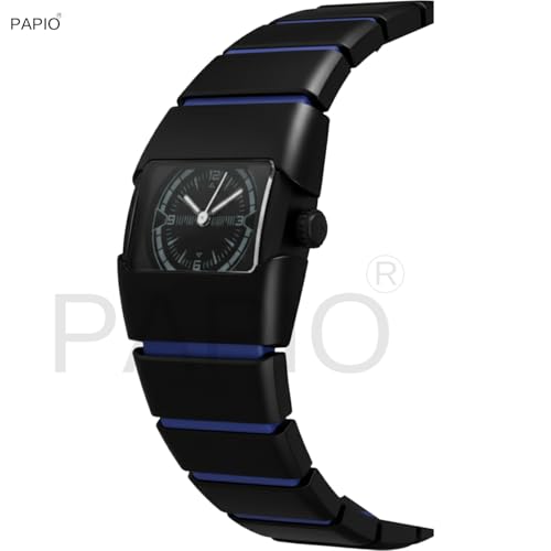 Image of PAPIO Stylish Rectangle Dial Analogue Watch | Premium Plastic Strap | Fashion Unisex Wrist Watch for Men, Boys, Women