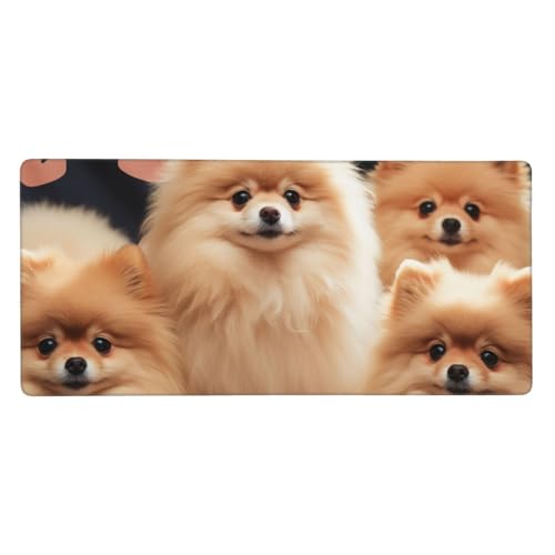 Sous-main étendu chiots de Poméranie pour bureau et maison