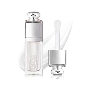 GECOMO Hydrating Lip Glow Oil, Lip Oil Gloss Transparent Toot Tinted Nourishing Long Lasting Repairing Lightening Lip Lines (CLEAR) 0.2 OZ