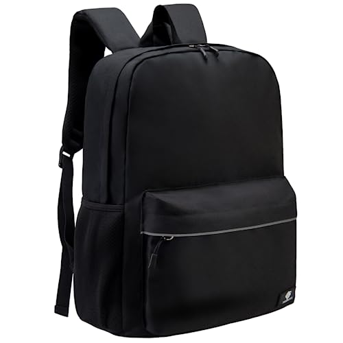Image of Fenrici Black Backpack for Girls, Boys, Teens, Kids' School Backpack, Kids' Bookbags with Padded Laptop Compartment, Black, 17 Inch