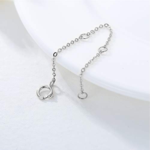 FENCCI 14K Solid Gold Chain Necklace Extender 3 Inch, Delicate Durable Adjustable Gold Chain Extender for Gold Necklace Bracelet Anklet (3 inch -White Gold) - Image 4