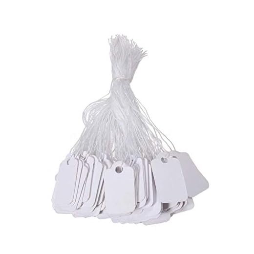 Yushu 500 st prisetiketter etiketter snöre smycken kläder visa varor prislappar tomma prislappar halsband ringetiketter klistermärken smycken visa kort hängetikett