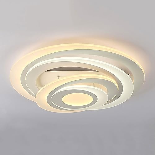 Plafonnier chic LED 80W en acrylique aux finitions géométriques