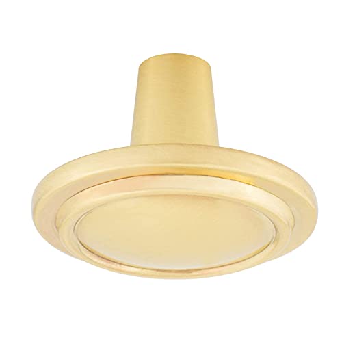 Amazon Basics Straight Top Ring Cabinet Knob, 1.25-Inch Diameter, Brushed Brass, 10-Pack #TOP1