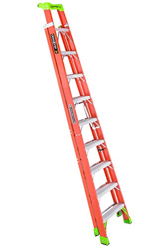Louisville Ladder 10-Foot Fiberglass Cross-Step Step/Shelf Ladder, 300-Pound Capacity, Type IA, Orange, FXS1510
