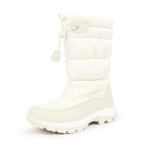 Best Slip on Snow Boots for Women & Men | Warm & Waterproof 11 CIOR Women's Waterproof Winter Snow Boots Warm Faux Fur Lined Anti-Slip Cold Weather Boots U1CSNX371.ET-Beige-39