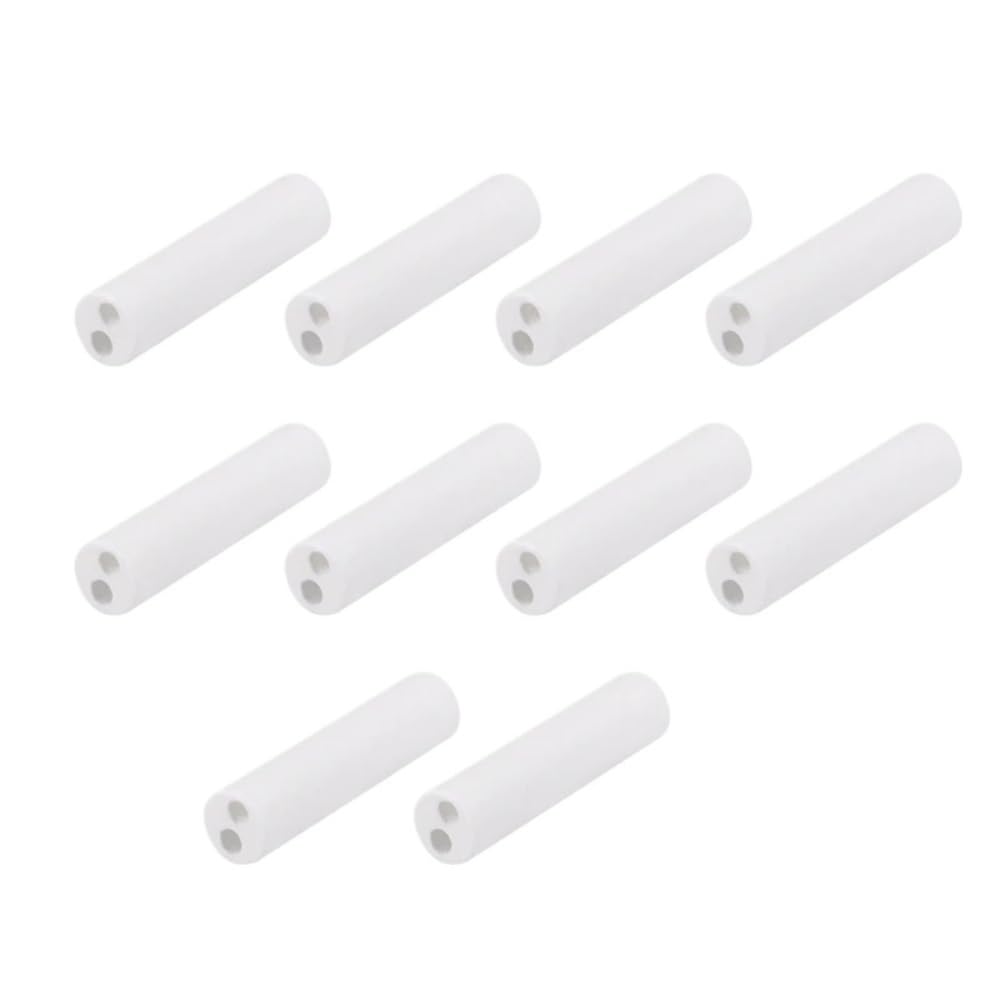 Ceramiczny pręt izolacyjny, zestaw 10 pustych rur porcelanowych z podwójnym otworem, długość 15/25/23 mm, odporna na ścieranie ceramika o wysokiej zawartości tlenku glinu, do elementu grzejnego (4 x 1