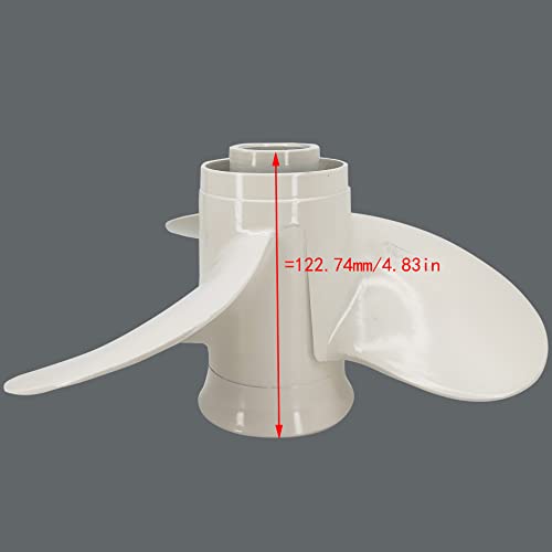 Image of 9 7 /8x10 1 /2 Boat Motor Aluminum Propeller - Compatible with Yamaha Outboard Engines C 20HP 25HP 30HP - Replaces 664-45945-01-EL 664-45945-00-00 - 10 Spline Tooth - Aluminum Outboard Propeller