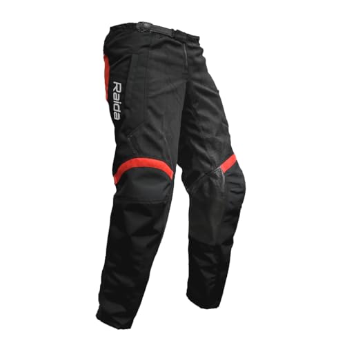 Image of Raida Trailcraft Off-Road Pants | MX & Trail Ride | Lightweight | Abrasion-resitant Fabric | Heat Sheild Panel | (M, Black /Red)