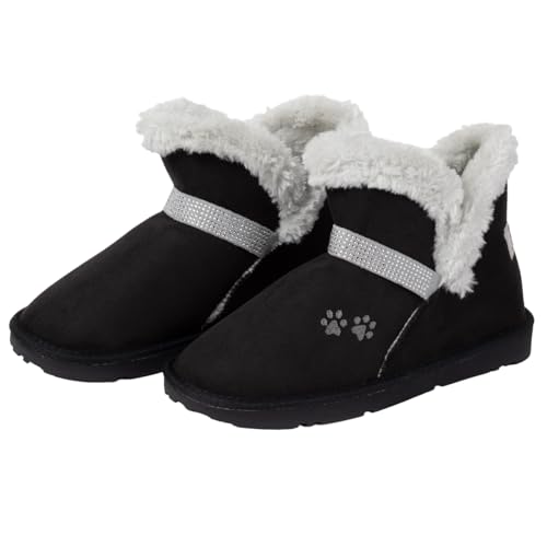 GreaterGood Paw Print Faux Suede Ankle Boots Gifts for Women