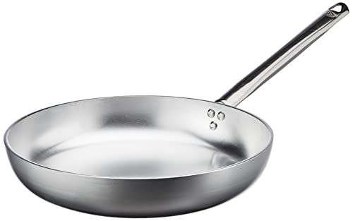 Pentole Agnelli Linea Alluminio 5 mm Padella Radiante con Un Manico Inox, Argento, 32 cm