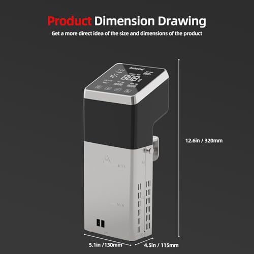 AnchorChef Sous Vide Machine 1600W, IPX7 Waterproof Commercial Cooker, Fast Heating Immersion Circulator with Timer, Accurate Temp Control, Low-Temp Cooking, Stainless Steel, Quiet, Easy Storage - Image 3