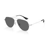 Retro Aviator Sunglasses for Men Women, Lightweight Classic Shades, UV400 Protection Sunnies for Driving, Fishing & Fashion Accessories, Moonlight Silver, Exclusive Eyewear Brand of EssilorLuxottica