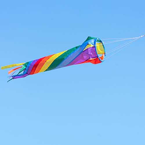 CIM Windsack - Windturbine 60 Rainbow - UV-beständig und wetterfest - Ø12cm, Länge: 60cm - inkl. Kugellagerwirbelclip