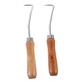 FONDOTIN 2Piezas Gancho de Limpieza Apicultura con Mango de Madera Herramienta Práctica para Limpiar Cera de Abejas Accesorio para Apicultores