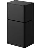 山崎実業(Yamazaki) フィルムフック マウスピース ＆ 洗浄タブレット 収納ラック ブラック 本体：W7.9×D5.9×H15cm(フィルムフック含まず) タワー tower 浮かせる収納 部分入れ歯 洗浄剤 ケース 10726