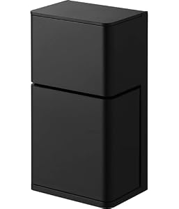 山崎実業(Yamazaki) フィルムフック マウスピース ＆ 洗浄タブレット 収納ラック ブラック 本体：W7.9×D5.9×H15cm(フィルムフック含まず) タワー tower 浮かせる収納 部分入れ歯 洗浄剤 ケース 10726