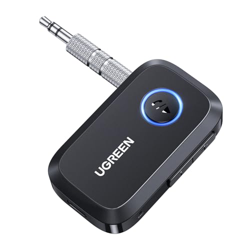 UGREEN Bluetooth 5.3 Receiver for Car, Aux to Bluetooth Adapter 3.5mm Jack, Crystal Clear Sound,...