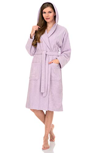 TowelSelections Womens Hooded Robe 100% Cotton Soft Towel Bathrobe Terry Cloth Shower Bath Robes for Women