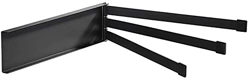 Toallero giratorio negro de 3 barras de pared para el baño de casa