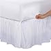 Magic Skirt Ruffled Bedskirt, Never Lift Your Mattress, Classic 14" drop length, Gathered Ruffle Styling, Queen, White