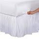 Bed Maker’s Never Lift Your Mattress Mikrofaser-Bettrock, gerafft, gerüscht, klassisch, 35,6 cm Länge, Queensize, Weiß