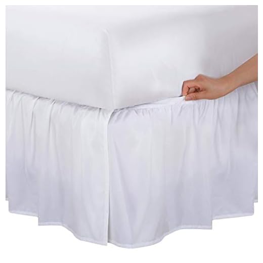 Bed Maker’s Never Lift Your Mattress Microfiber Wrap-Around Bed Skirt, Gathered Ruffled Style, Classic 14 Inch Drop Length, Queen, White