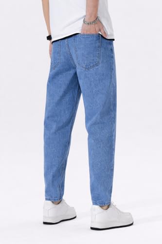 Image of Men's Slim Relaxed Fit Mid Rise Tapered Fit Non-Stretch Denim Jeans | Cotton Blend Casual 5 Pocket Denim Jeans for Men