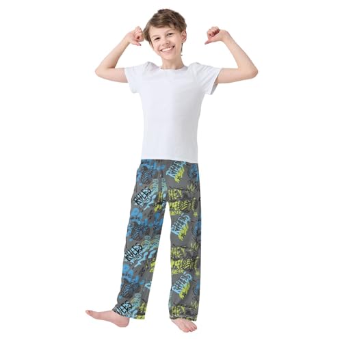 Boys' Pants Monster Truck Car Pattern Long Bottoms Jogger Pants Elastic Waist Trousers with Pockets S-XL2