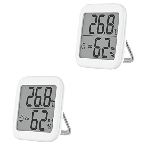 Toyvian 2 Termómetros Electrónicos De Temperatura Y Humedad Para Interiores Mini Higrómetro Para Exteriores Aparatos De Cocina Colgantes Reloj Digital Para Bebés Color