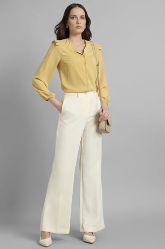 Image of Van Heusen Women Polyester Regular Fit Solid Full Sleeve Casual Shirt
