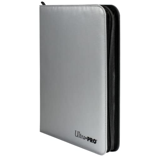 Ultra PRO 9-Pocket Fire Resistant Zippered PRO-Binder: Silver - Protect Your Collectible Sports Cards, Base Ball Cards, Gaming Cards and Collectible Trading Cards In a Fire Resistant Binder