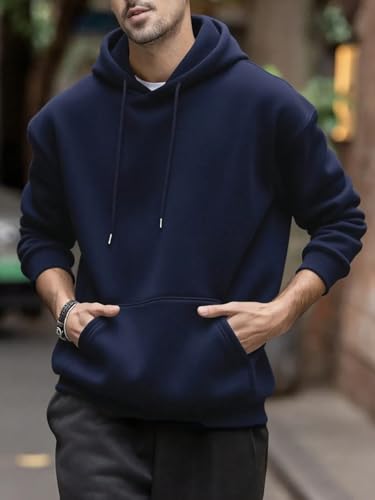 Image of SXV STYLE Hooded Pullover Solid Plain Unisex Cotton Oversized Baggy Sweatshirt Hoodie
