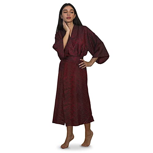 Tara Sartoria Albornoz de Seda Artesanal Hecho a Mano 100% Seda Natural de Morera 27 Momme, Albornoz Kimono de Seda para Mujer Cover