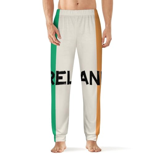 Vintage Ireland Irish Flag Breathable Mens Pajama Pants Lounge Sleep PJ Bottoms Sleepwear Jogger