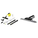 Kärcher Dampfreiniger SC 1 (Flächenleistung je Tankfüllung: ca. 20 m², Aufheizzeit: 3 min, 1200w + Bodenreinigungsset) & Fensterdüse für Kärcher Dampfreiniger